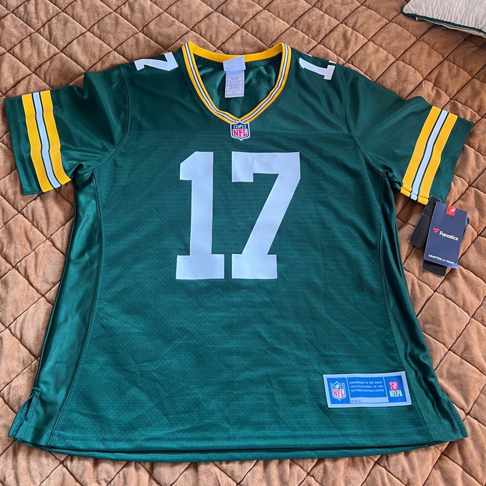 NFL PRO LINE WOMEN’S PACKERS V-NECK JERSEY ADAMS 17 LARGE